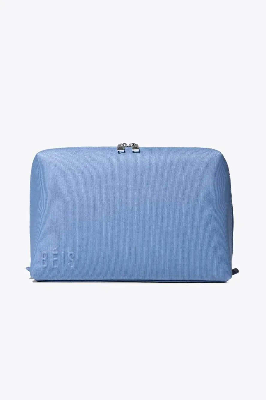 NWT BEIS The Large Cosmetic Pouch in Dusty Blue
